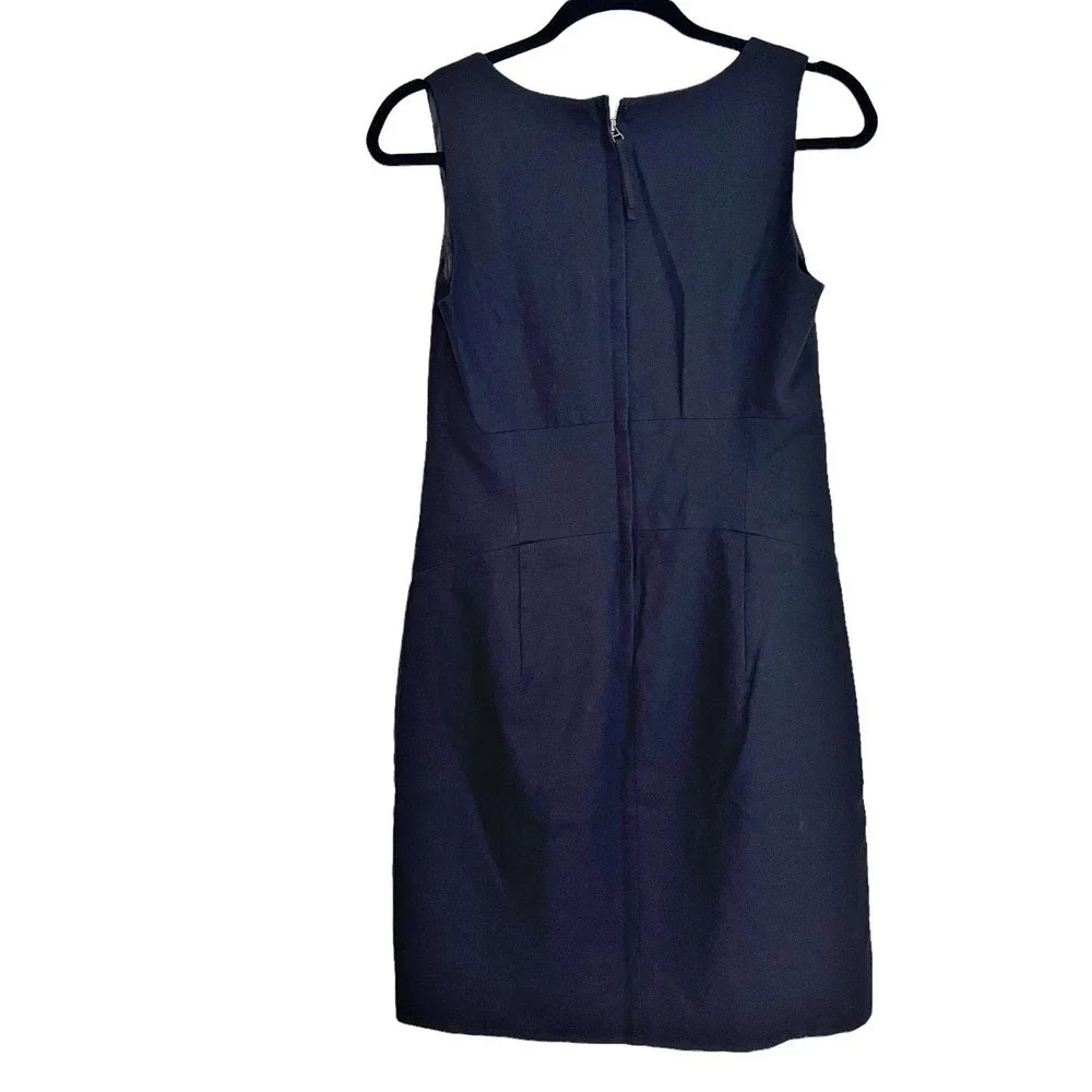 J Crew Women's Navy Blue Allura Shift Career Dress in Superfine Cotton Size 2 - Picture 9 of 13